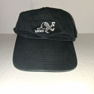 Vans Hat Cap Strap Back Adjustable Black Distressed Skate Casual Streetwear Mens